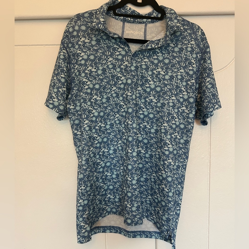 Bonobos golf shirt, blue fish print